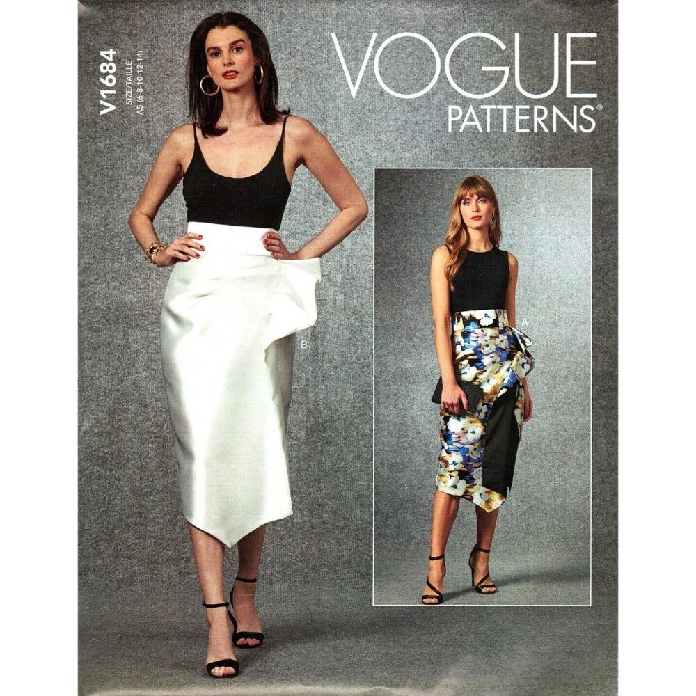 Vogue V1684 Misses 6 to 14 Fitted Lined Wrap Skirt Uncut Sewing Pattern
